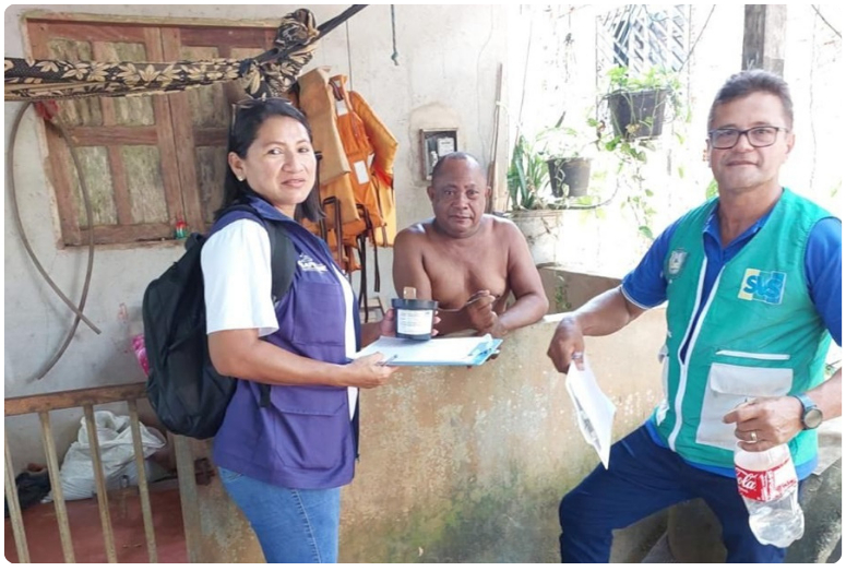 Foto: Mônica Silva/SVS | Equipe da Secretaria de Vigilância em Saúde do Amapá (SVS), distribuem armadilhas em Oiapoque.