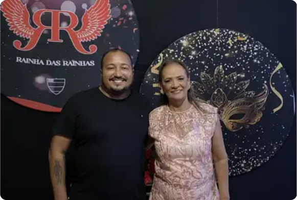 A presidente do Trem Desportivo Clube, Socorro Marinho, ao lado do presidente da Federação Amapaense de Voleibol, Track Éden