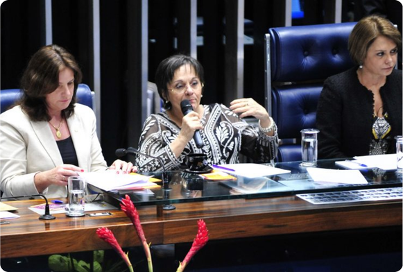 Maria da Penha (C) em Sessão Solene do Congresso Nacional em 2016 - Foto: Alex Ferreira / Câmara dos Deputados