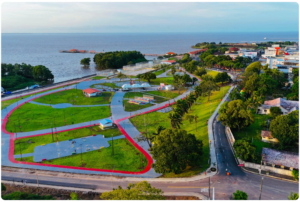 Imagem aérea da Praça Jacy Barata | Foto: Arquivo PMM